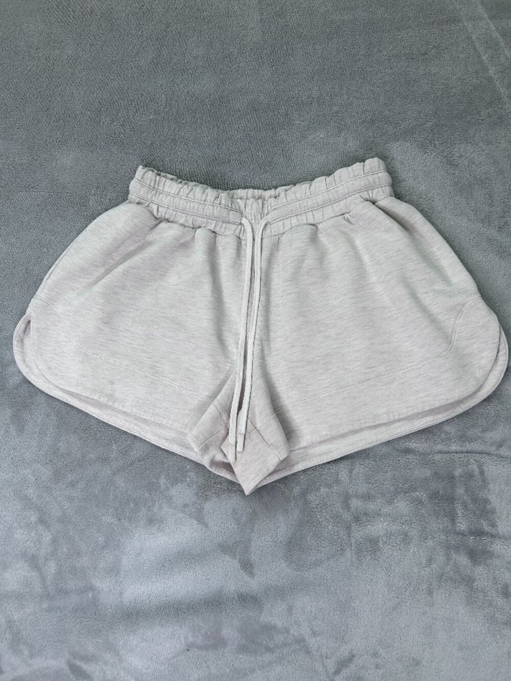 Daily Practice Anthropologie Knit Lounge Shorts Gray Oatmeal Small Drawstring